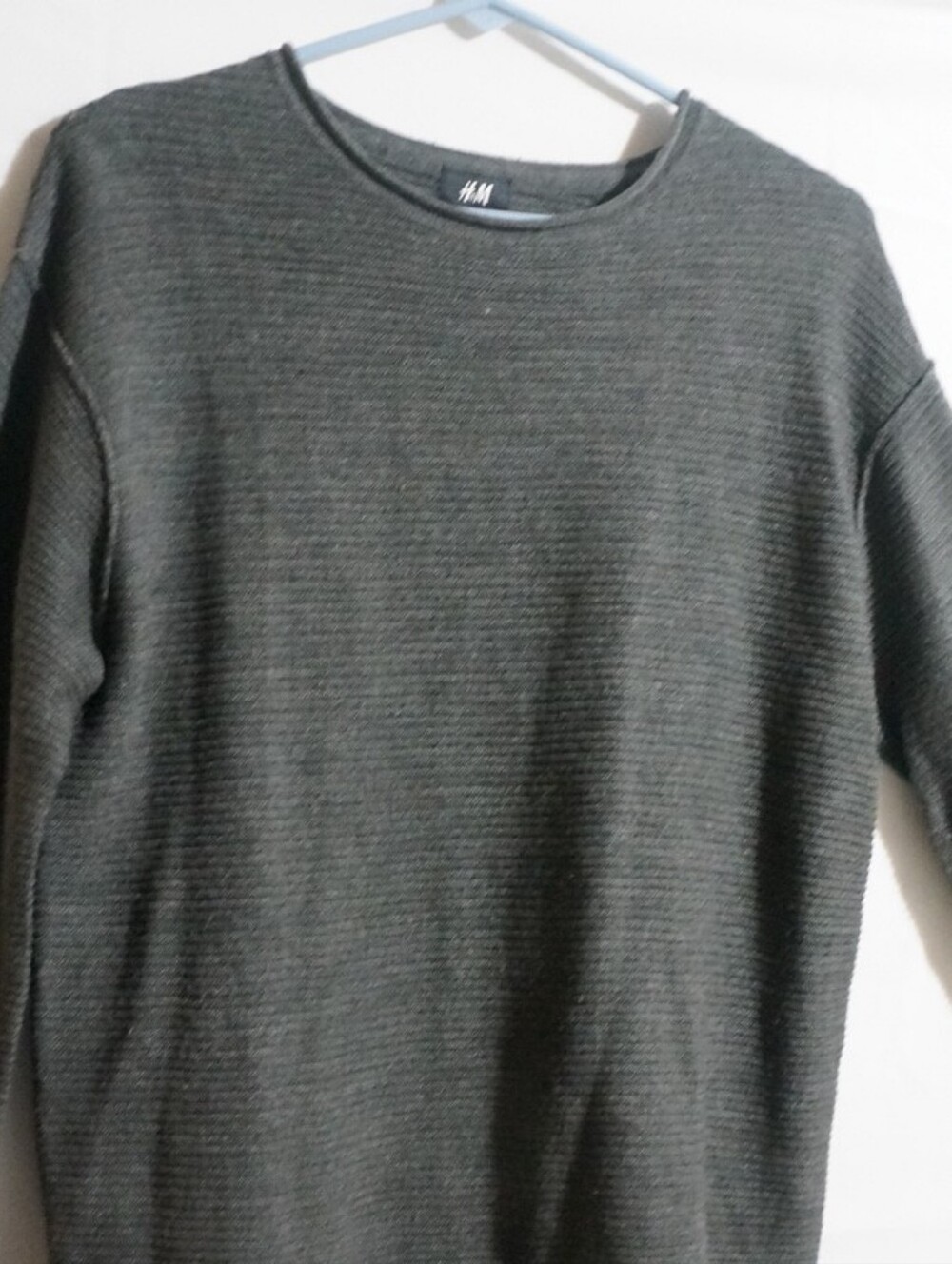 H&M men's crewneck long-sleeve knit sweater Dark Grey Size Small - Picture 7 of 9
